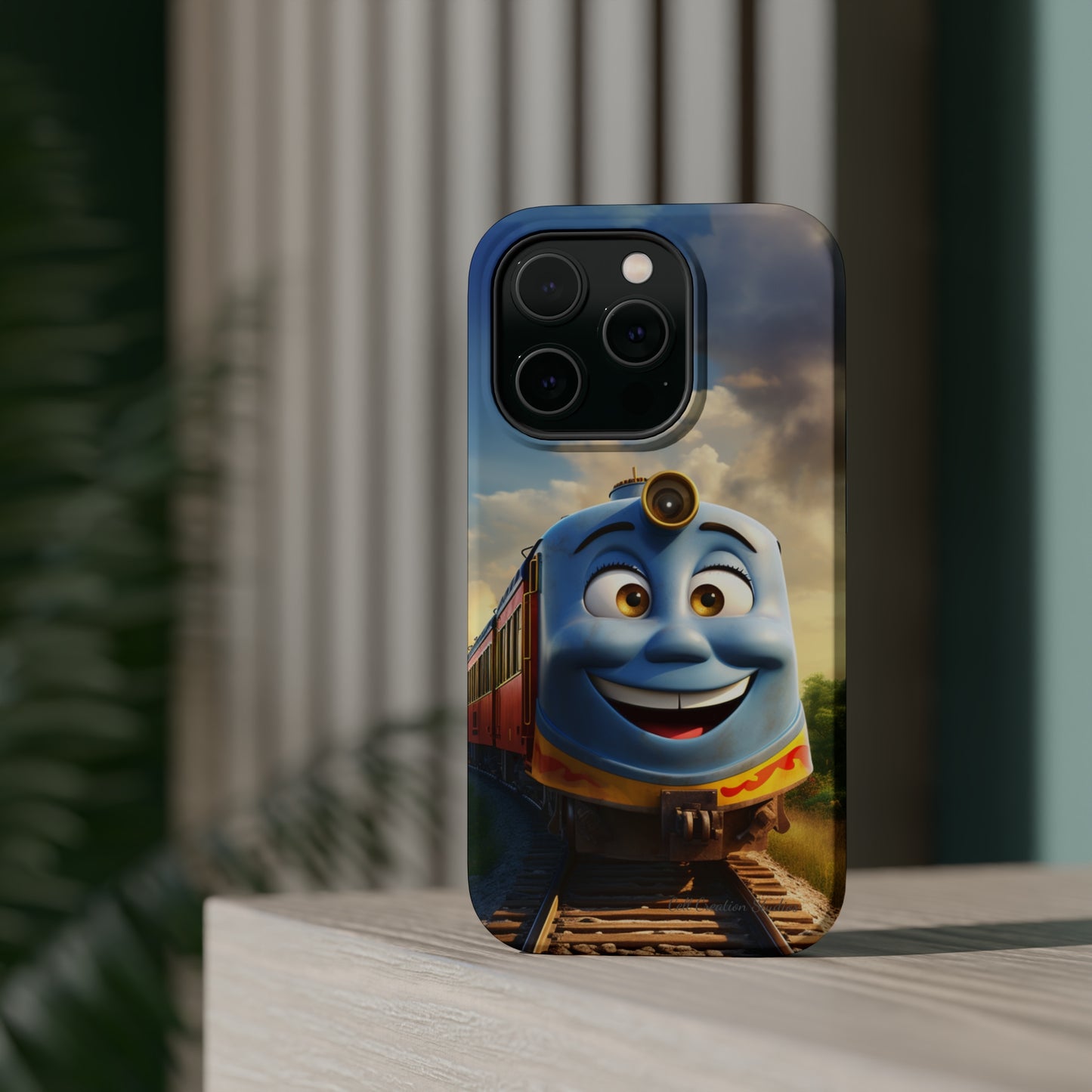 The "Smiling Blue Train" Phone Case -MagSafe Tough Cases