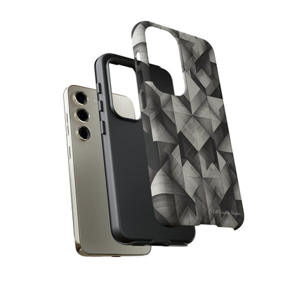 The "Black and White Geometric Pattern" Cell Phone Case- Elevate Your Phone's Style -Tough Cases