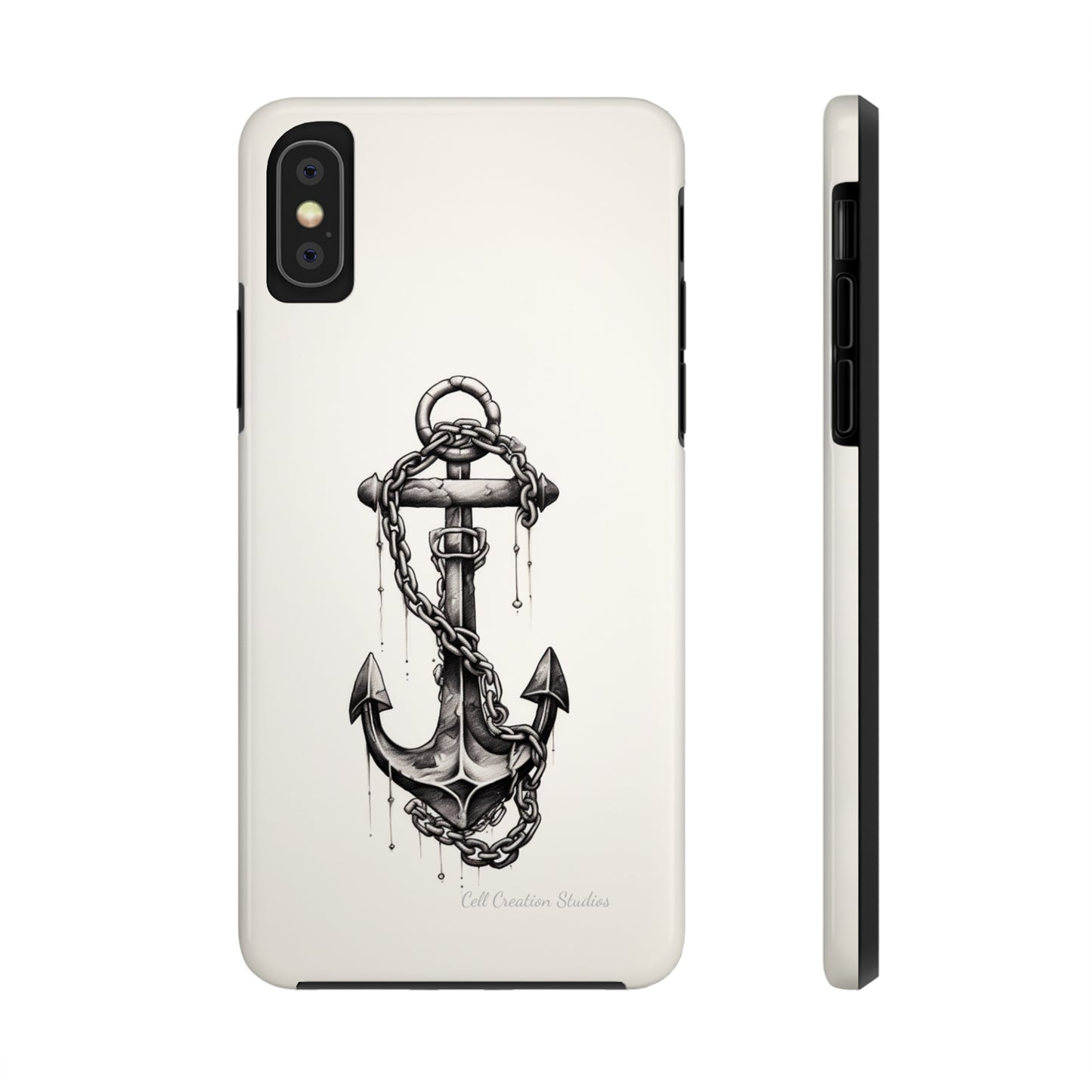 "Nautical Elegance Anchor" -Tough iPhone Cases