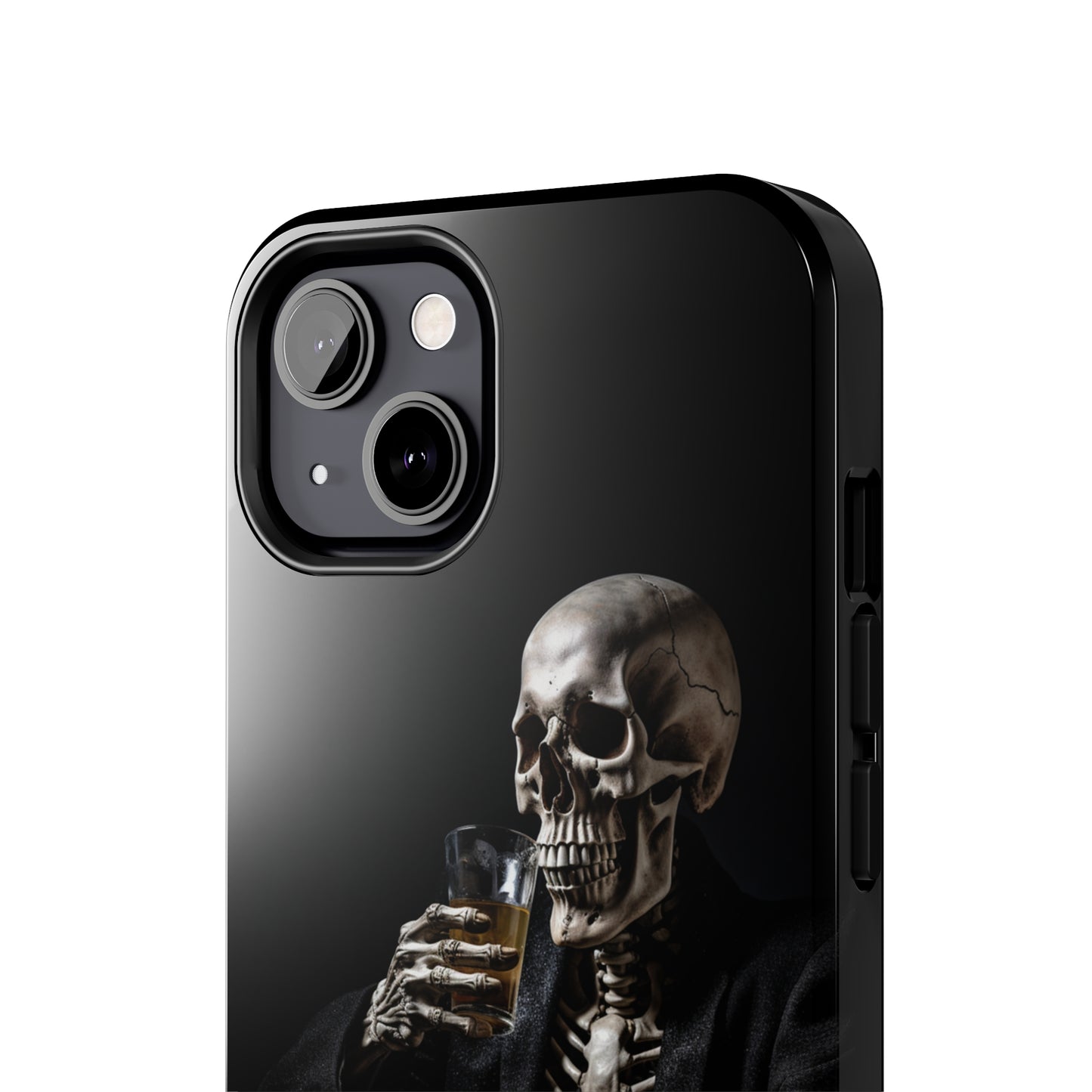 "Embrace the Dark Side with Our Skeleton Drinking Phone Case" -Tough Phone Cases