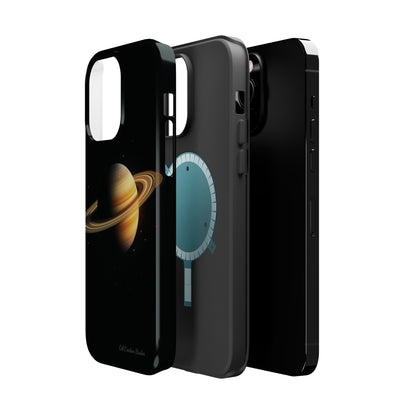Introducing the "Saturn's Elegance" Cell Phone Case – A Cosmic Masterpiece -MagSafe Tough Cases