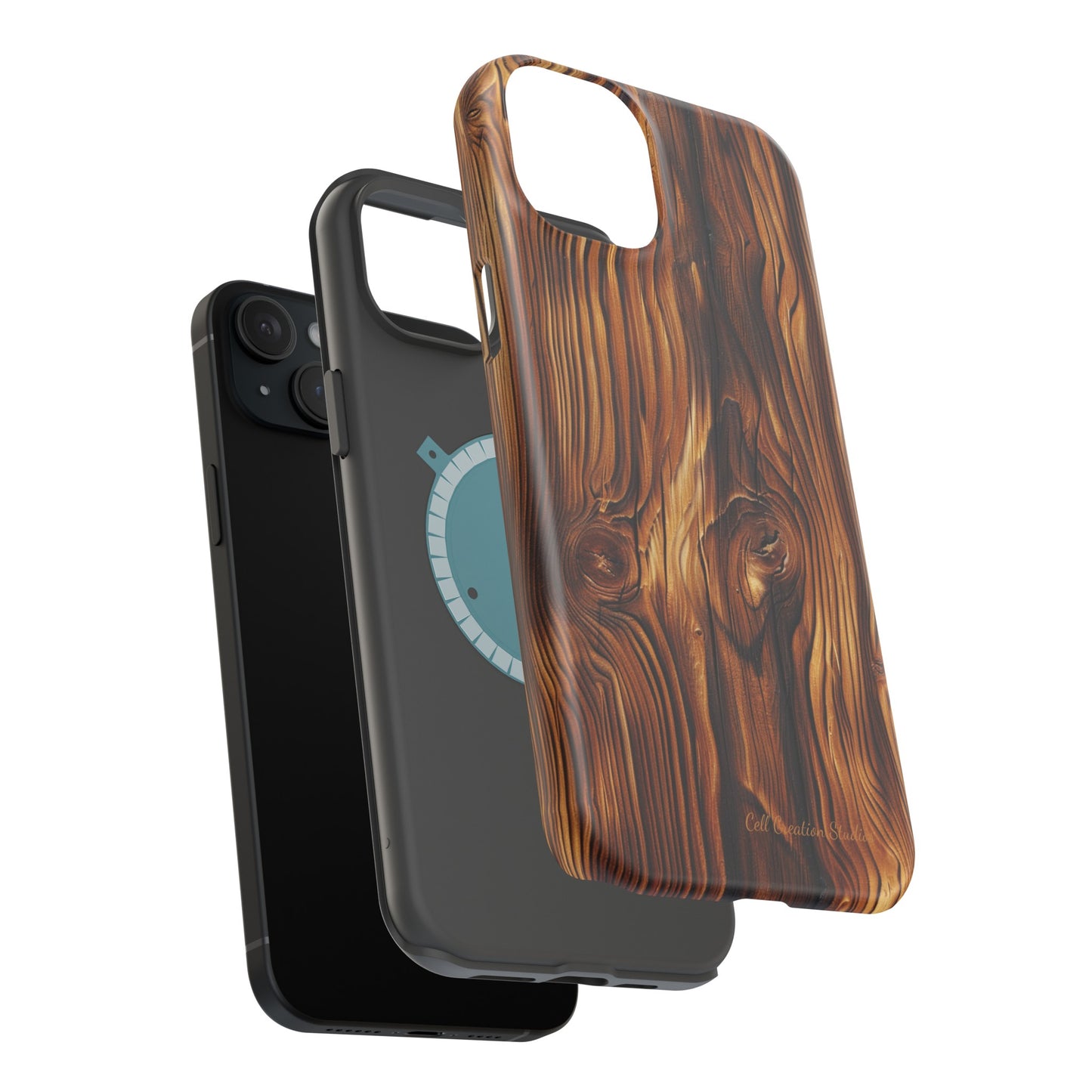 "Wood Grain Elegance" -MagSafe Tough iPhone Cases