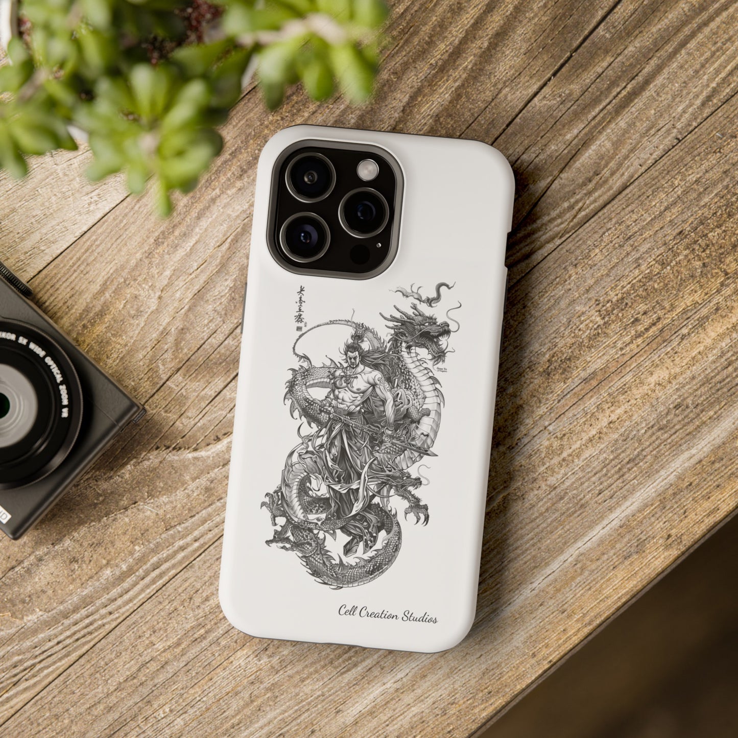 "Samurai and Dragon Sketch" -MagSafe Tough iPhone Cases