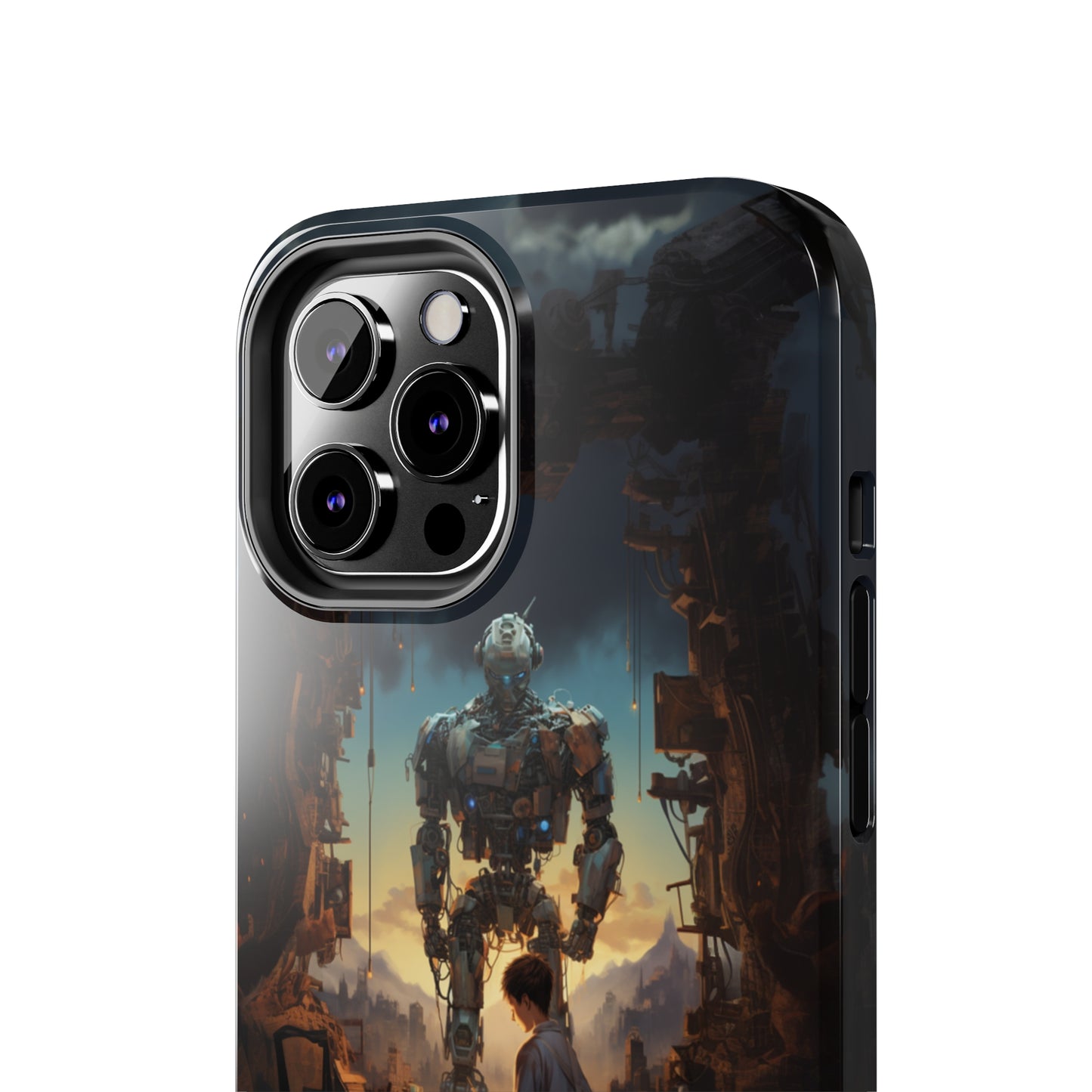 Introducing the "Mechanical Bond" Cell Phone Case – Witness a Captivating Moment of Giant Robot and Boy -Tough Phone Cases