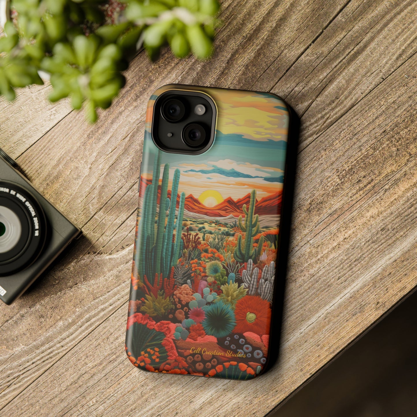 "Desert Bloom Embroidery" -MagSafe Tough iPhone Cases