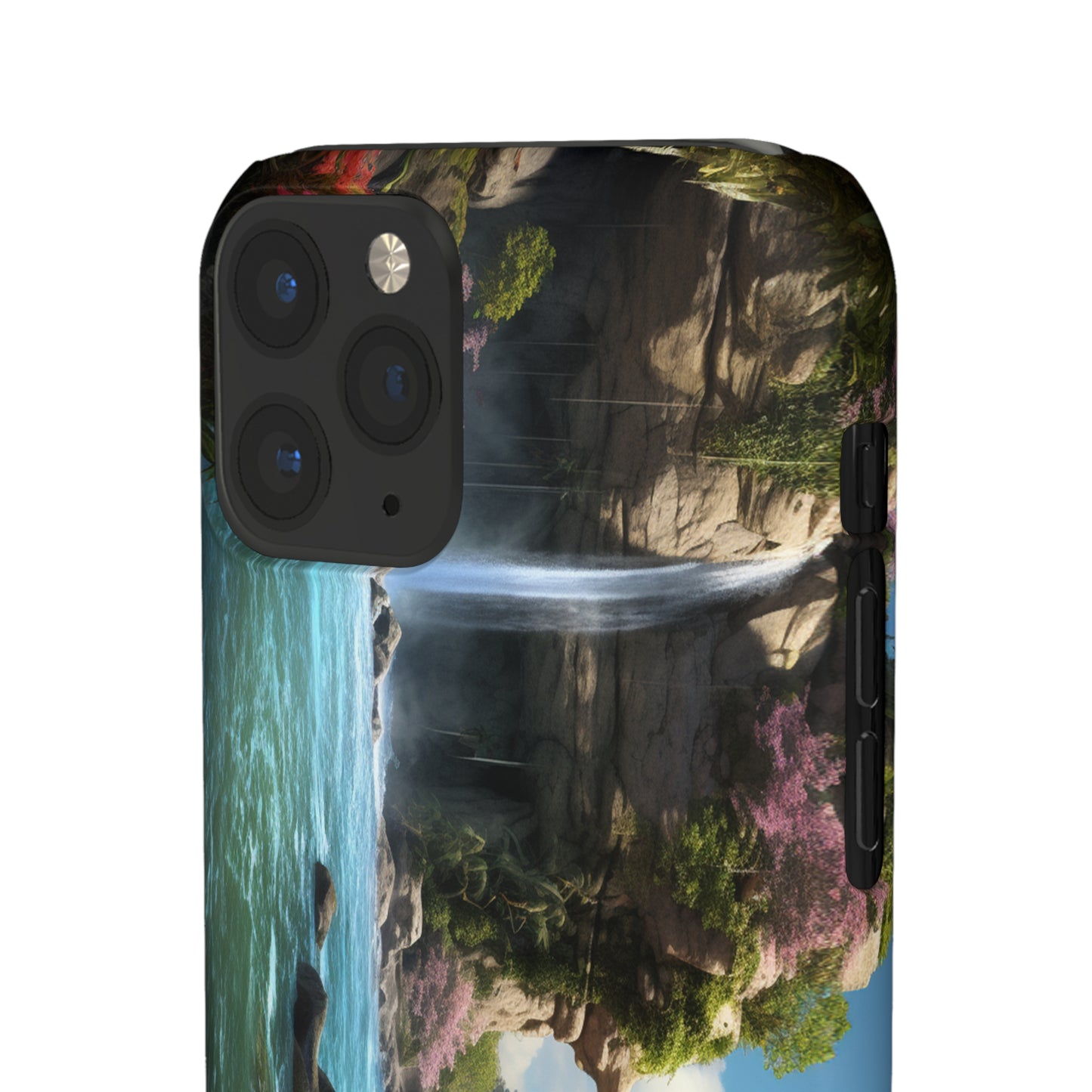 Introducing the "Nature's Cascade" Cell Phone Case – Capture Majestic Beauty with Rock Cliffs and Waterfall! -Snap Cases