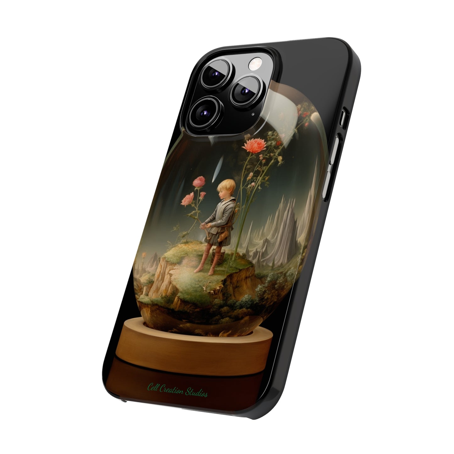 Introducing the "Miniature Gardener" Cell Phone Case – Embrace Your Imagination with a Captivating Glass-Encased Design -Slim Phone Cases