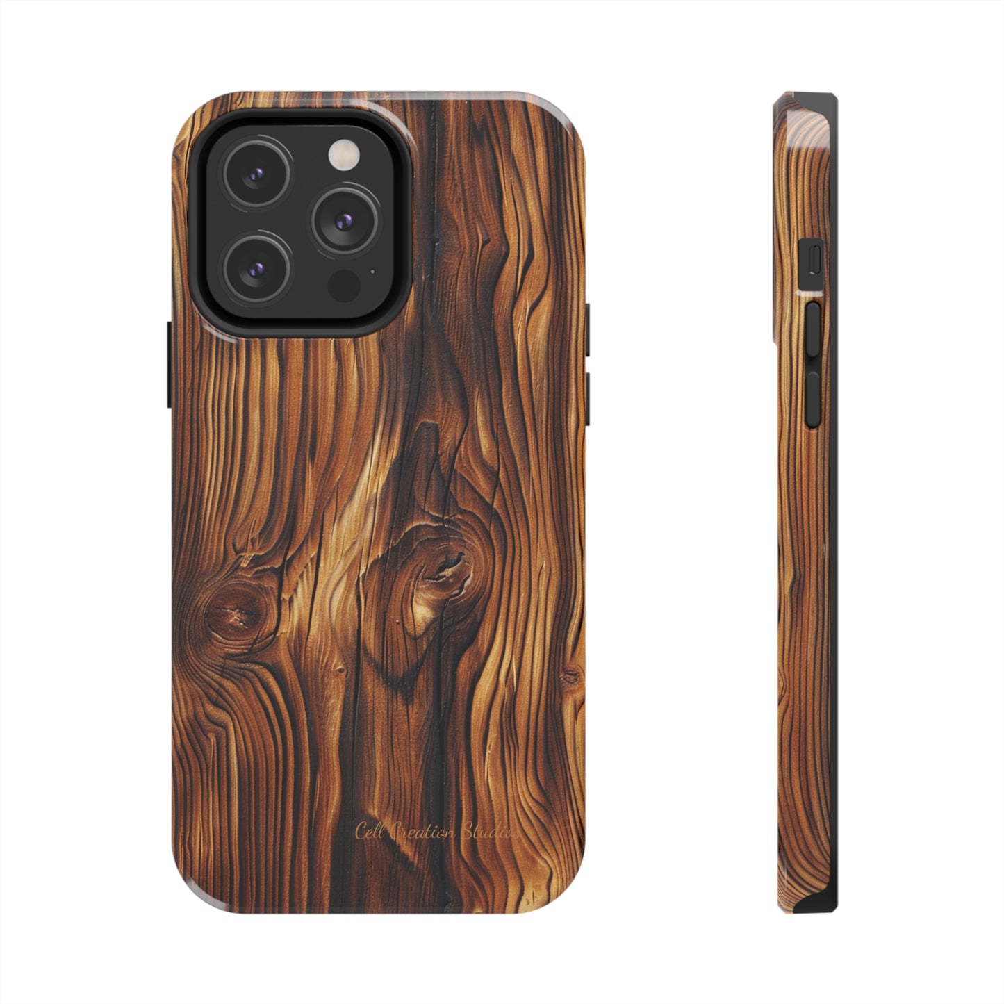 "Wood Grain Elegance" -Tough iPhone Cases