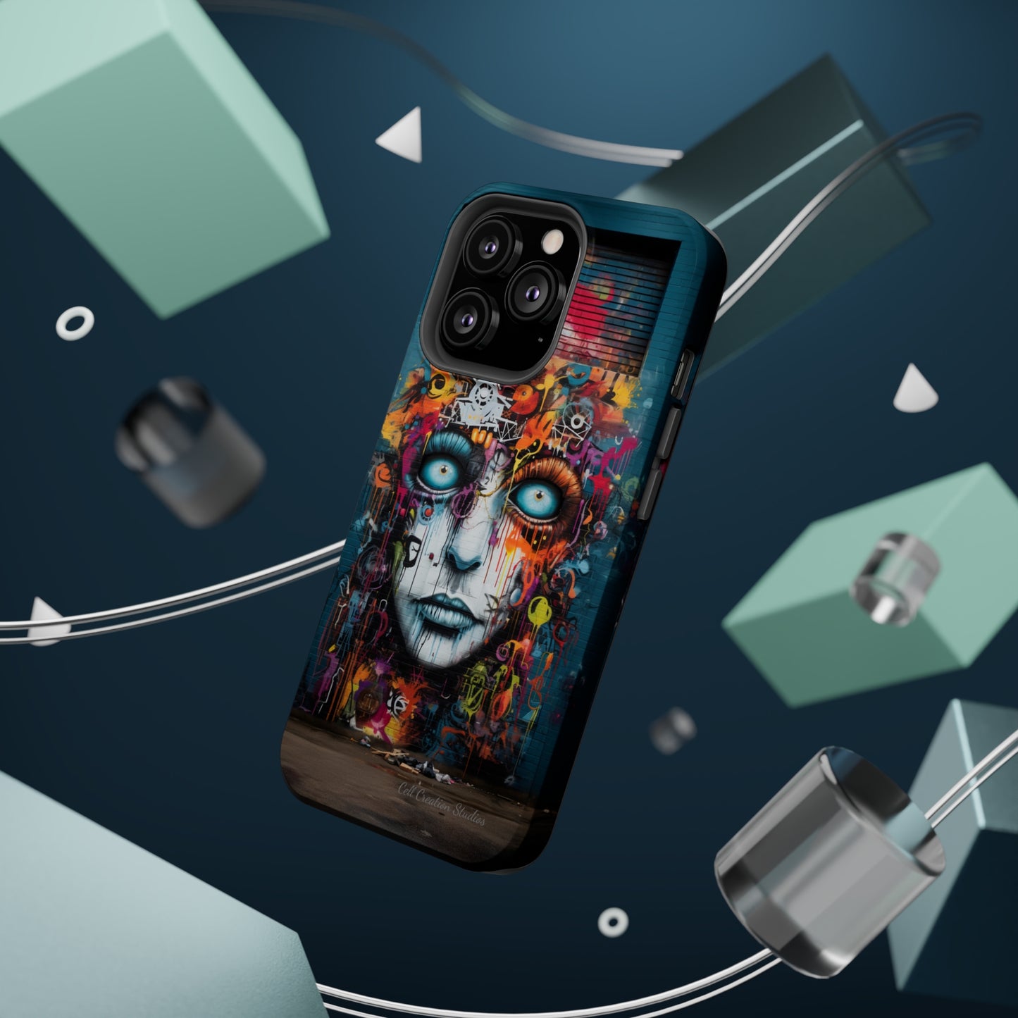 Elevate Your Style with our "Graffiti Face Concrete Wall" Phone Case -MagSafe Tough Cases