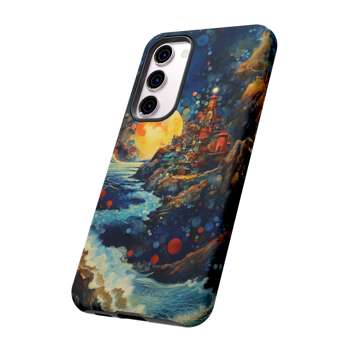 "Moonlit Coastal Vista" -Tough Samsung Phone Cases