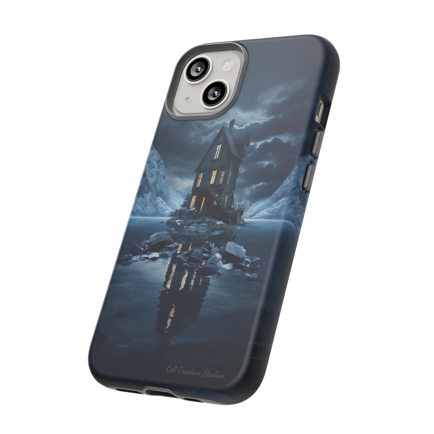 "Mountain Retreat" Winter Lake Cell Phone Cover – Capture the Tranquil Beauty!