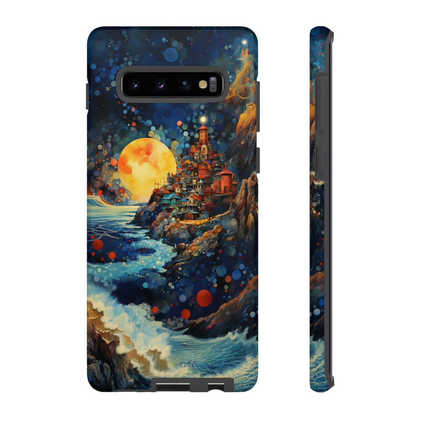 "Moonlit Coastal Vista" -Tough Samsung Phone Cases