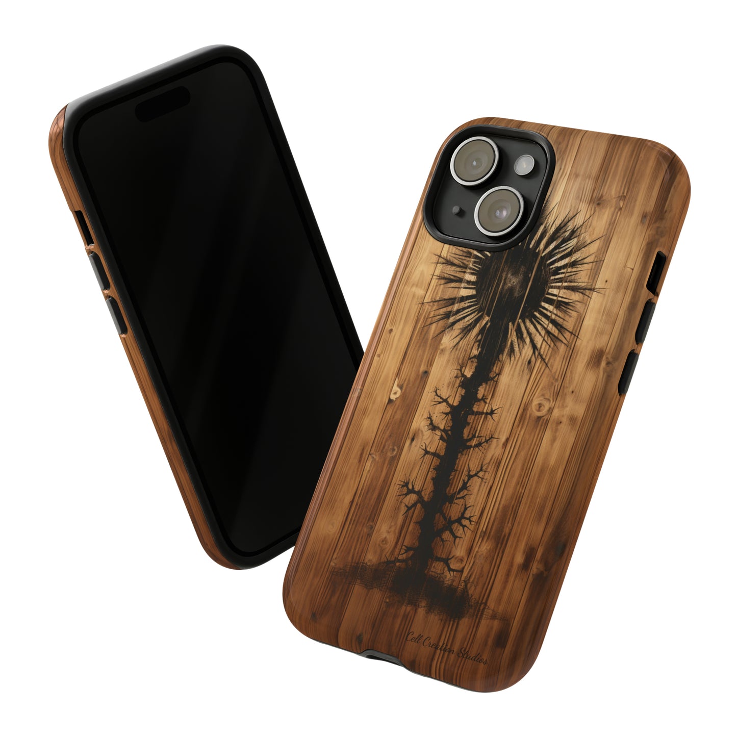 "Desert Plant on Wood Themed Phone Case: Embrace Nature's Beauty" -Tough Cases