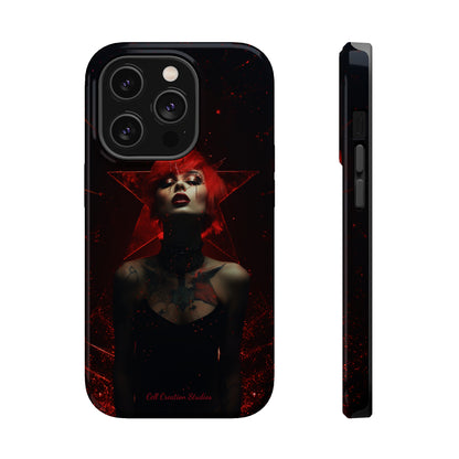 Introducing the "Inked Flame" Cell Phone Case – Embrace Fiery Elegance with a Tattooed Red-Headed Beauty -MagSafe Tough Cases