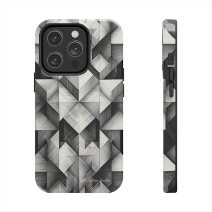 The "Black and White Geometric Pattern" Cell Phone Case- Elevate Your Phone's Style-Tough Phone Cases