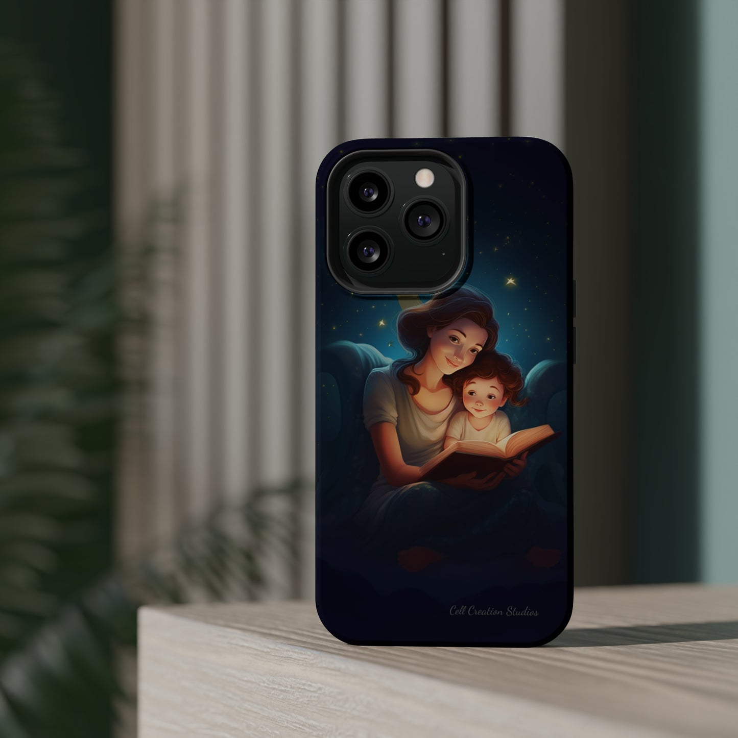 Introducing the "Bedtime Story Bliss" Cell Phone Case – Cherish Heartwarming Moments with Every Glance -MagSafe Tough Cases