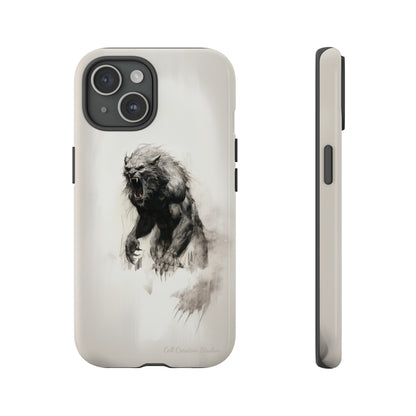 "Moonlit Shadow" Werewolf Sketch Cell Phone Case -Tough Cases