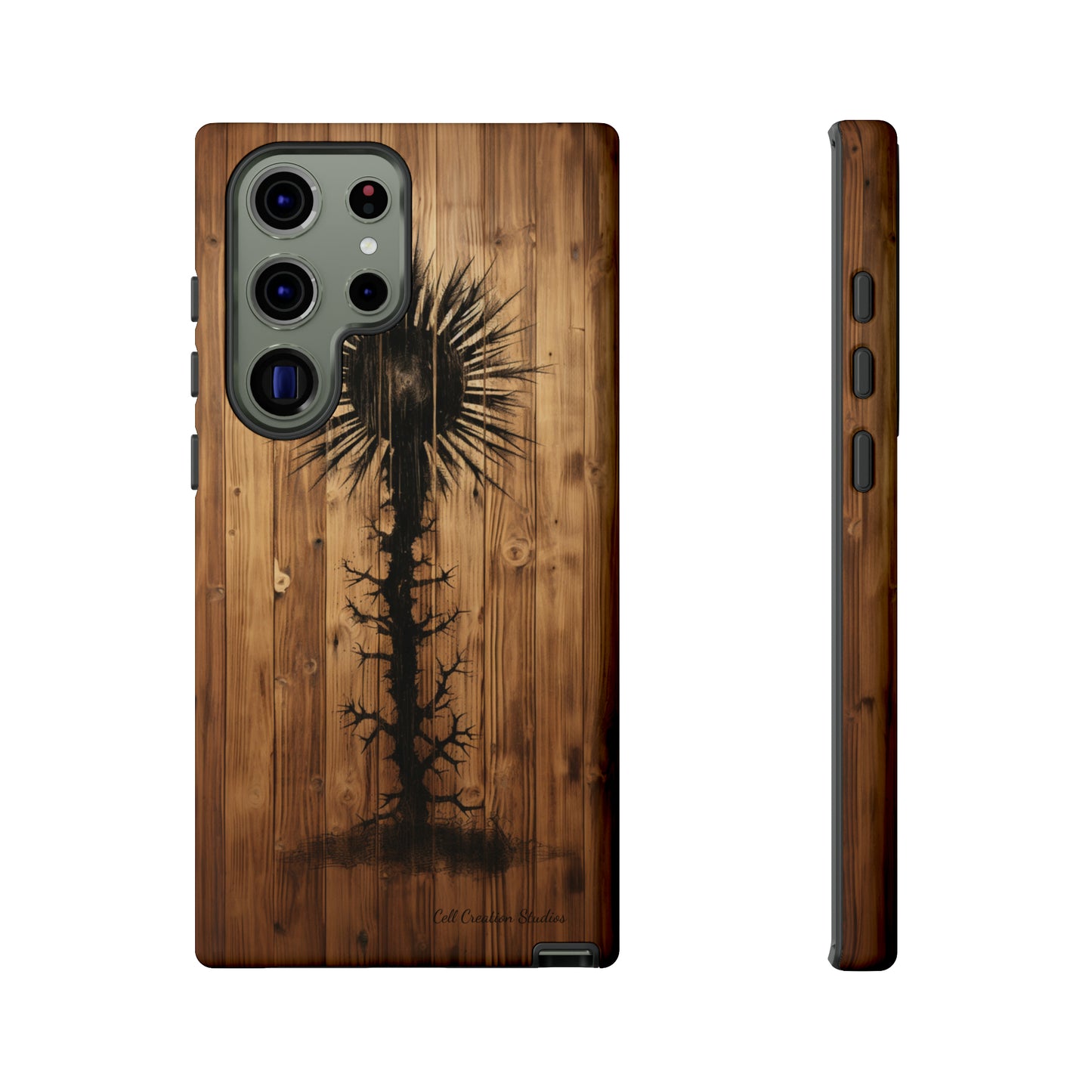 "Desert Plant on Wood Themed Phone Case: Embrace Nature's Beauty" -Tough Cases