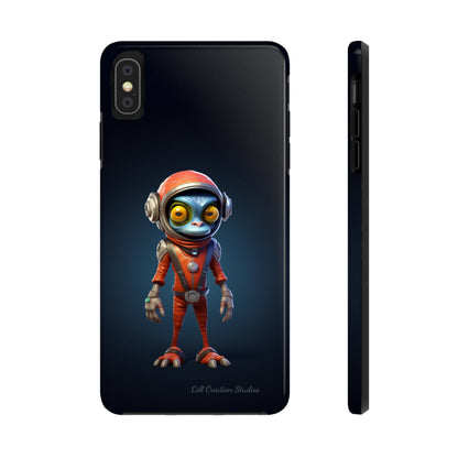 The "AstroGuard" Animated Blue Alien Astronaut Phone Case -Tough Phone Cases