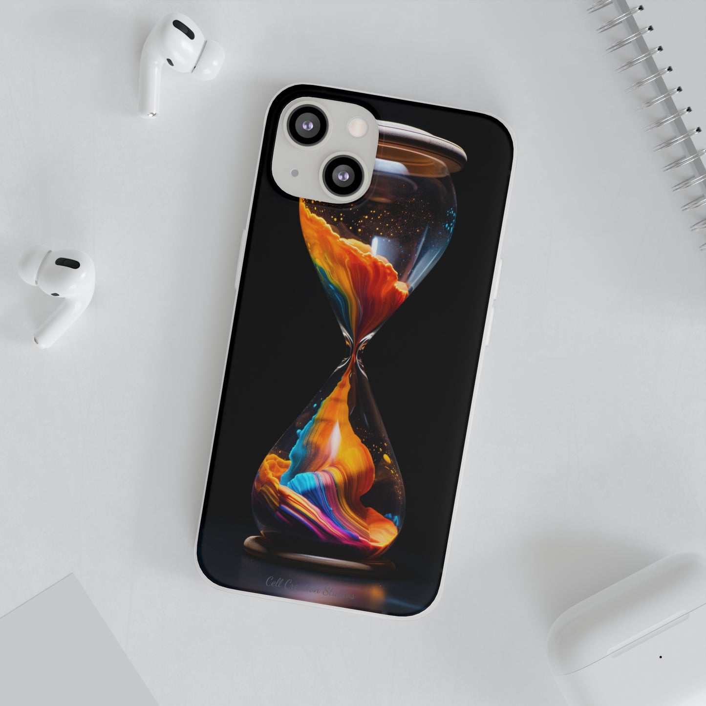 Introducing the "Vibrant Sands of Time" Cell Phone Case – Embrace the Beauty of Colorful Hourglass Design -Flexi Cases