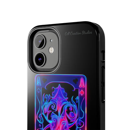 Introducing the "Neon Ace of Hearts" Cell Phone Case – Elevate Your Style with a Dazzling Card -Tough Phone Cases