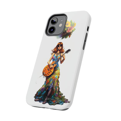 Introducing the "Hippie Chick Groove" Cell Phone Case – Retro Vibes and Musical Delight -Tough Phone Cases