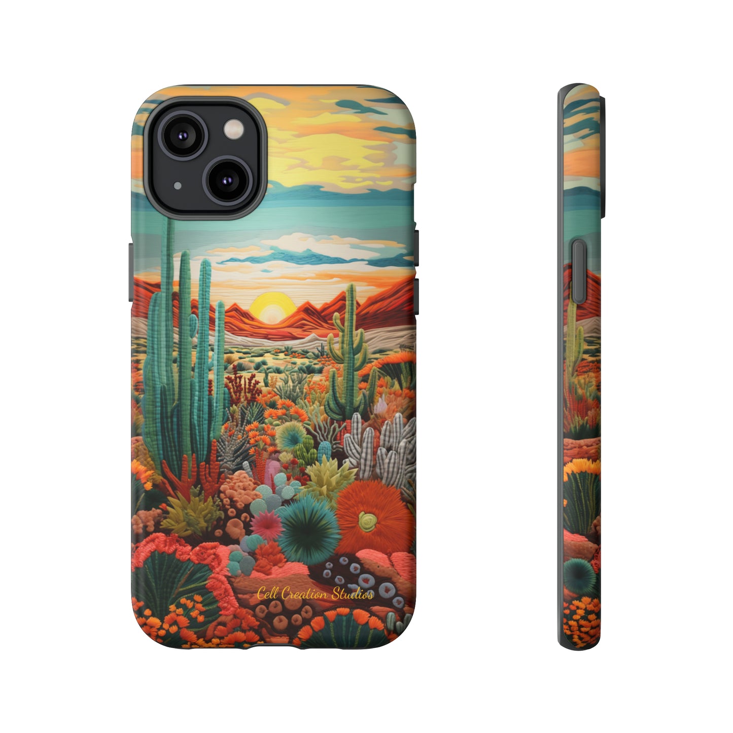 "Desert Bloom Embroidery" -Tough iPhone Cases