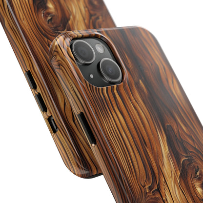 "Wood Grain Elegance" -Tough iPhone Cases