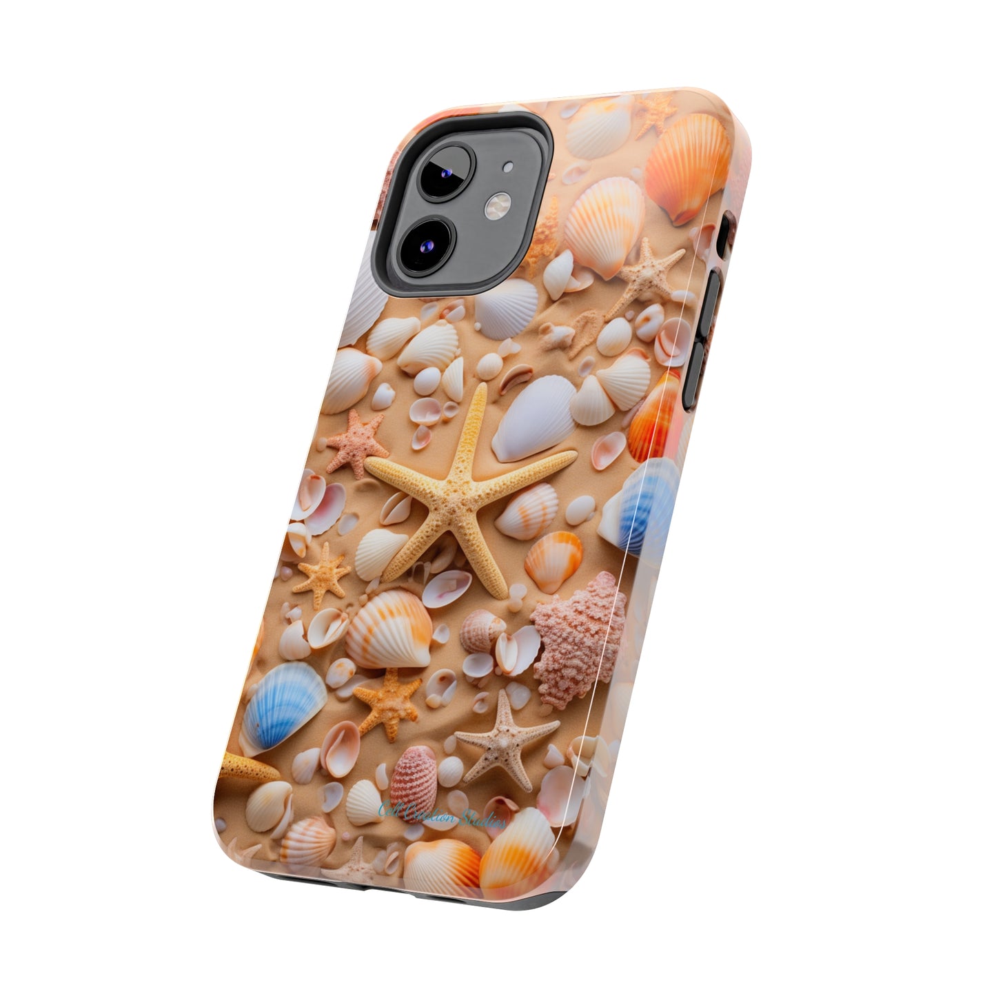 "Seaside Serenity Phone Case: Starfish and Seashells" -Tough Phone Cases