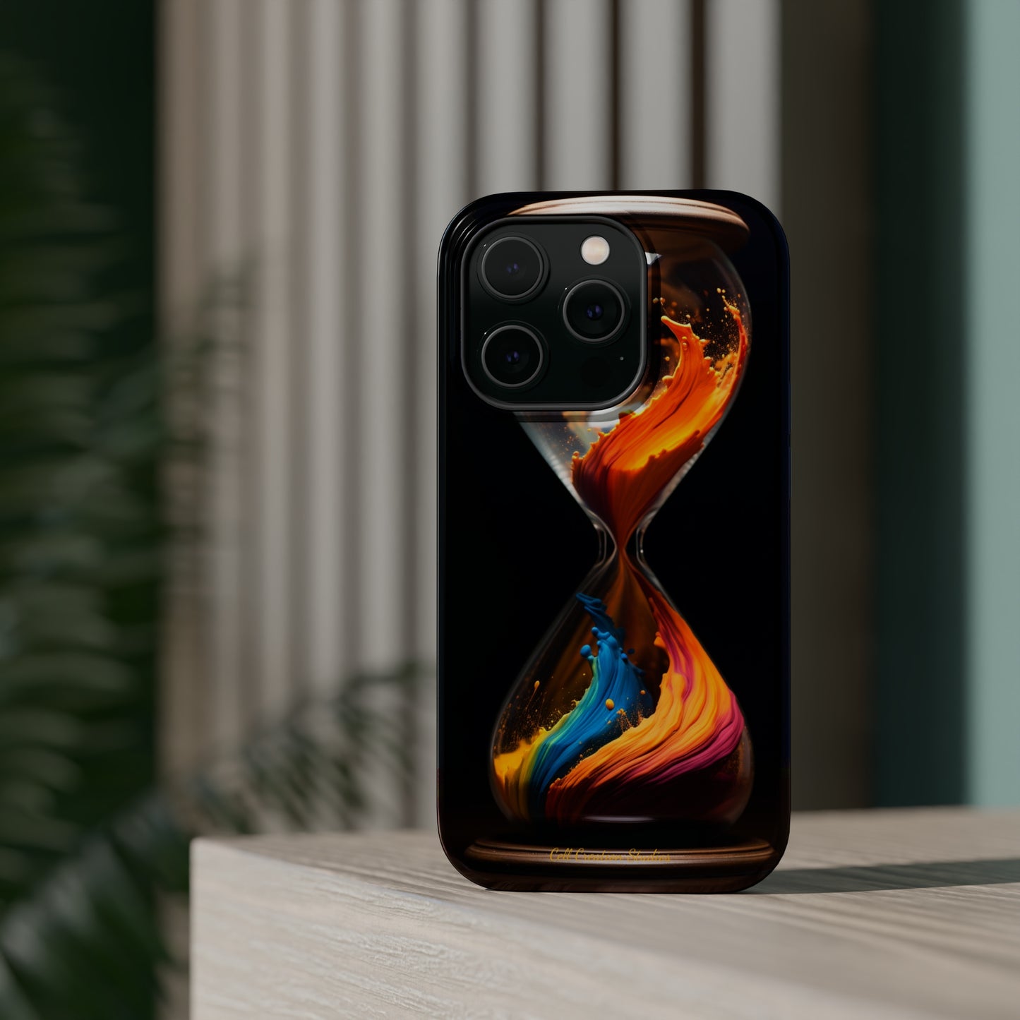 Introducing the "Colorful Sands Hourglass" Cell Phone Case – Embrace Time's Beauty with a Mesmerizing Hourglass Design -MagSafe Tough Cases