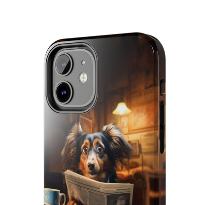 Introducing the "Pup's Perusal" Cell Phone Case – Unleash Heartwarming Humor -Tough Phone Cases