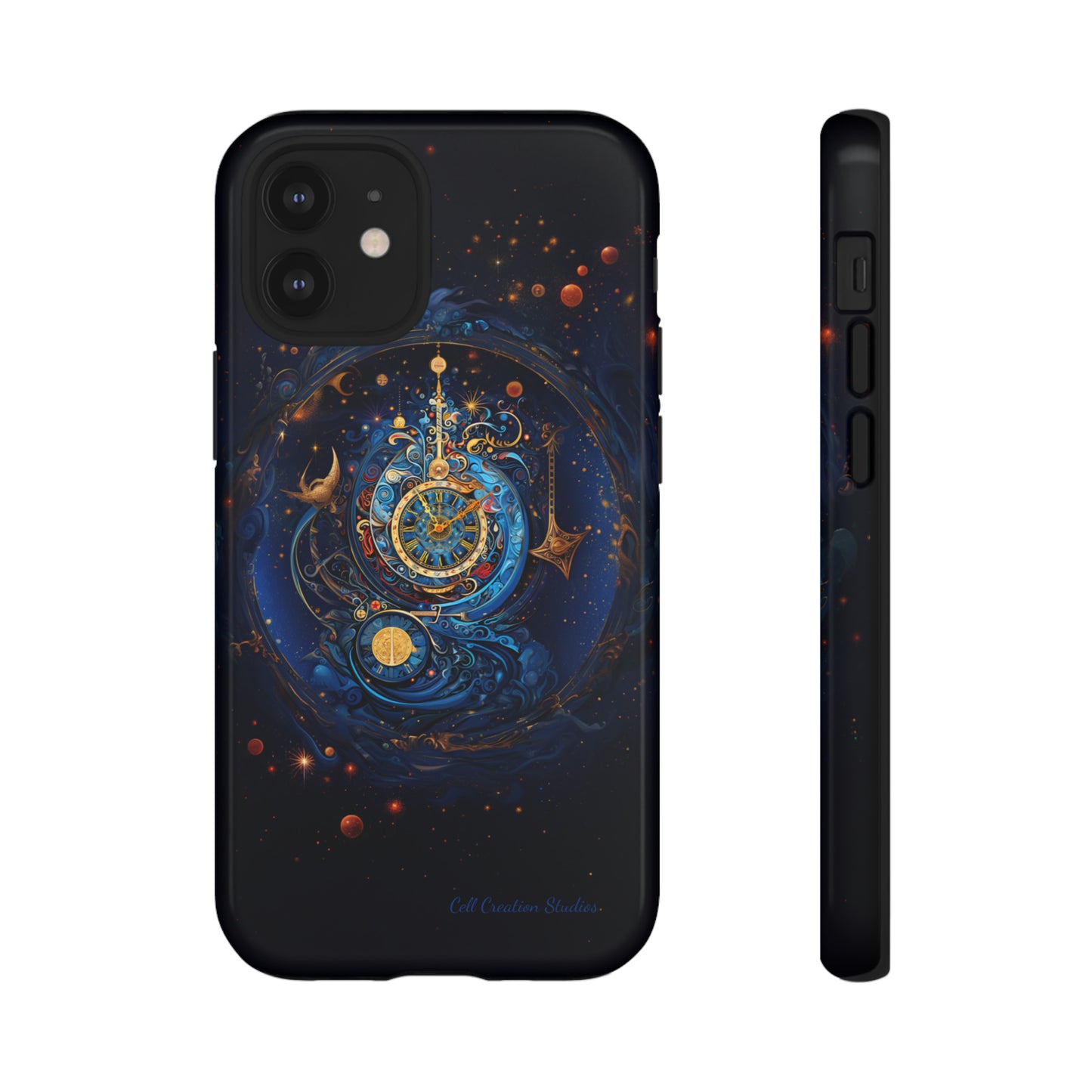 "Cosmic Clock Elegance" -Tough iPhone Cases