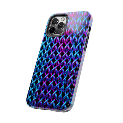 Introducing the "Neon Chainlink Glow" Cell Phone Case – Illuminate Your Style with Vibrant Chain Pattern Design -Tough Phone Cases