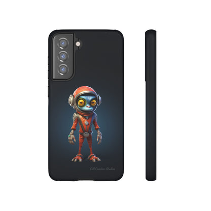 The "AstroGuard" Animated Blue Alien Astronaut Phone Case -Tough Cases