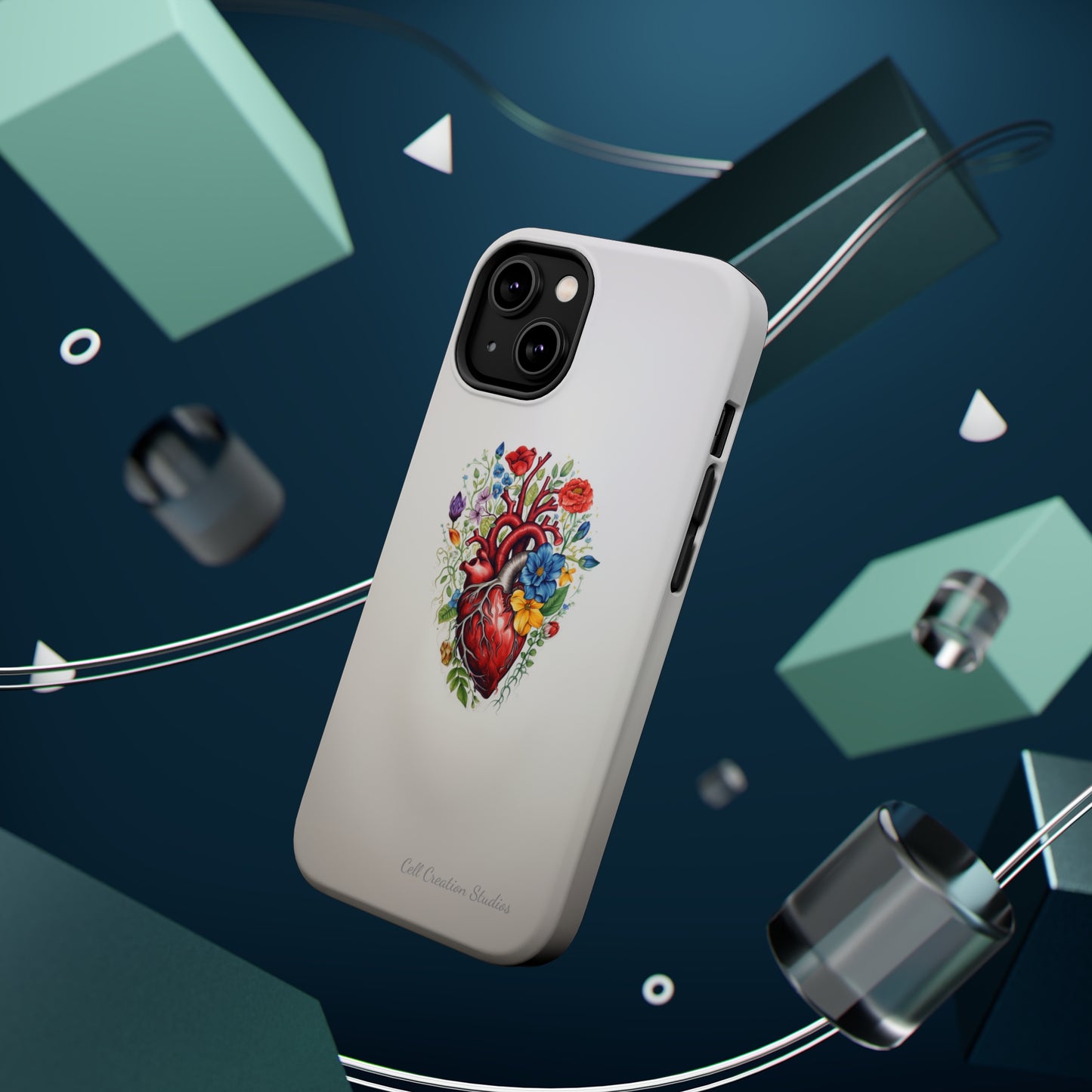 "Floral Heart Harmony" -MagSafe Tough iPhone Cases