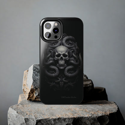 Introducing the "Monochrome Skull and Snakes" Cell Phone Case – A Bold Statement -Tough Phone Cases