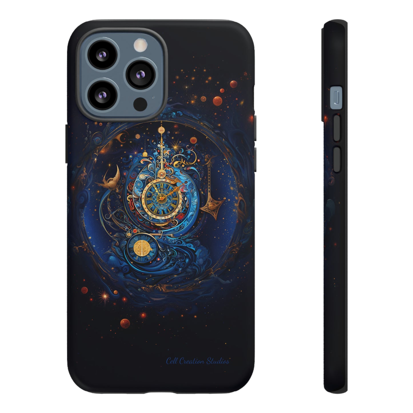 "Cosmic Clock Elegance" -Tough iPhone Cases