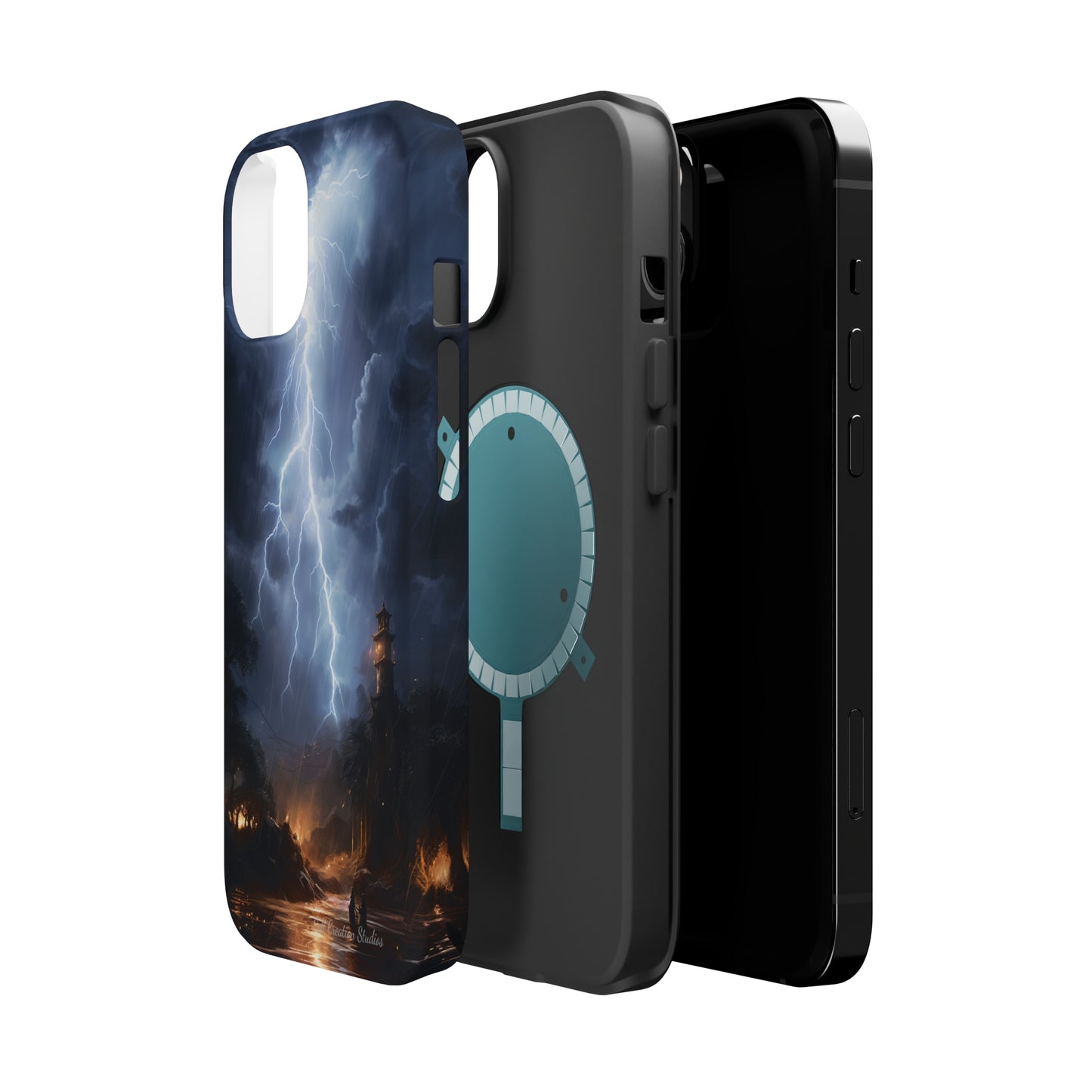 Introducing the "Electric Skies" Cell Phone Case – Unleash the Power of the Storm -MagSafe Tough Cases