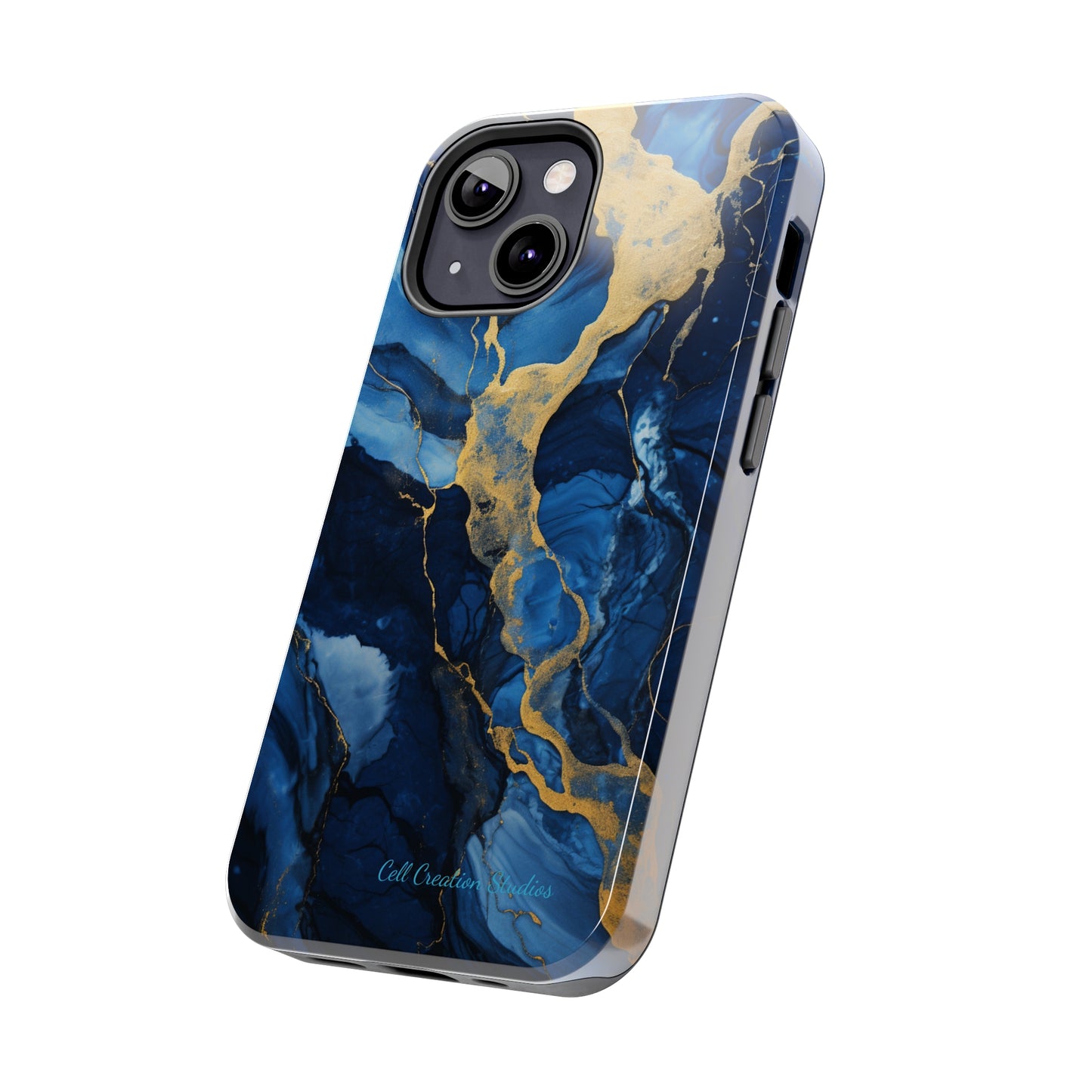 "Azure Elegance Marble" -Tough iPhone Cases