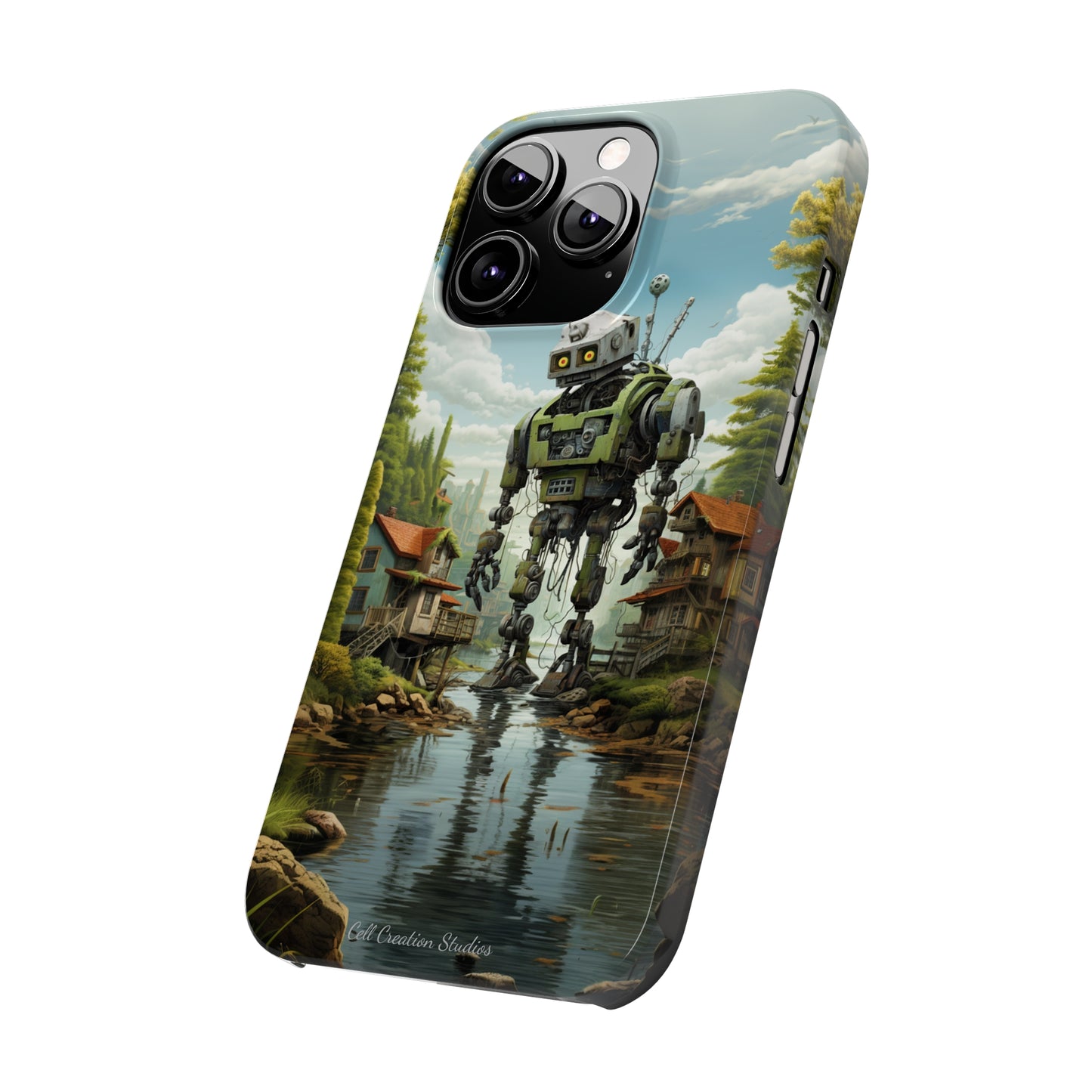 Introducing the "Robo-Rescue" Cell Phone Case – Witness a Heartwarming Scene of Robot Seeking Assistance -Slim Phone Cases