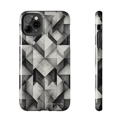 The "Black and White Geometric Pattern" Cell Phone Case- Elevate Your Phone's Style-Tough Phone Cases