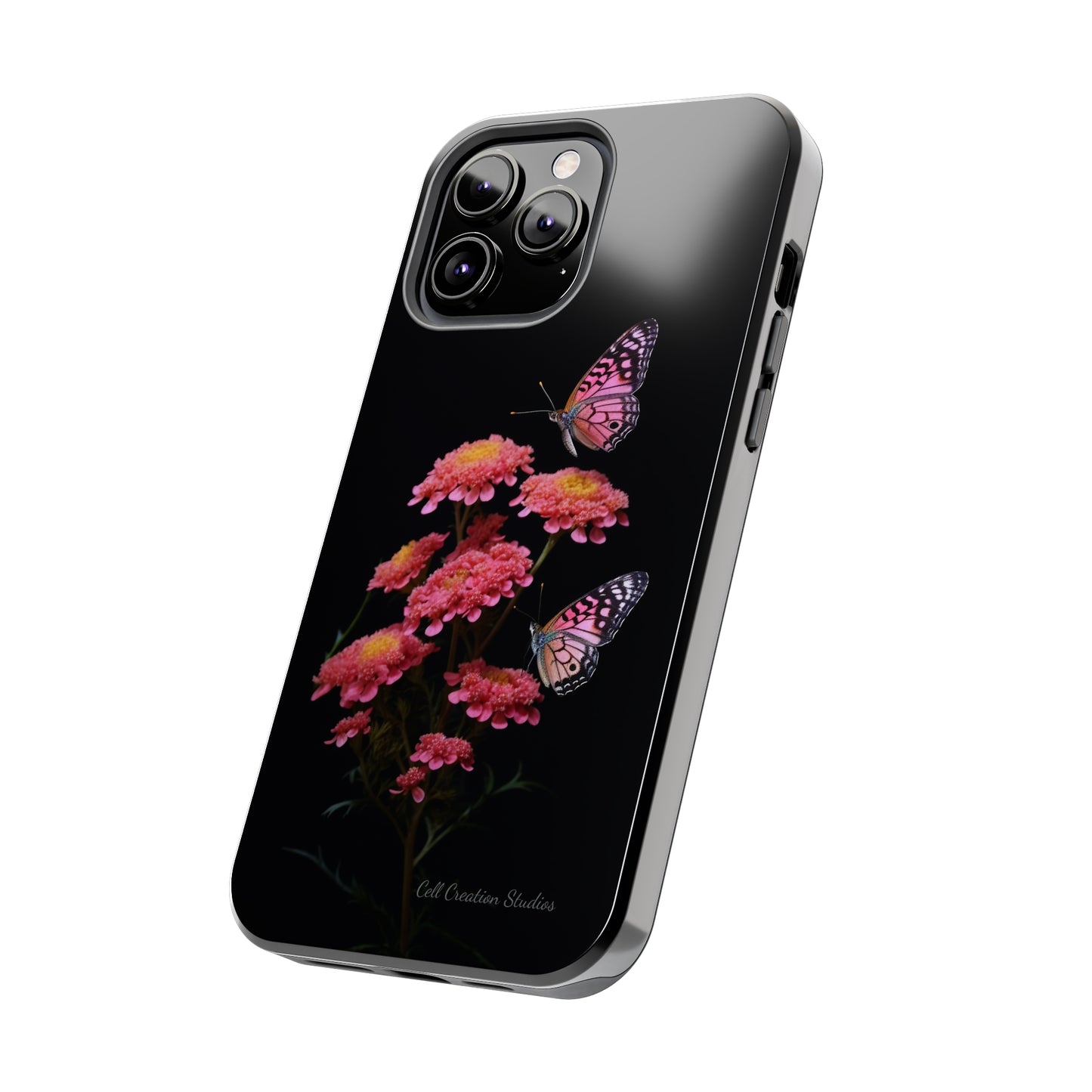 "Achillea Desert Eve Deep Rose & Butterfly" Phone Case -Tough Phone Cases