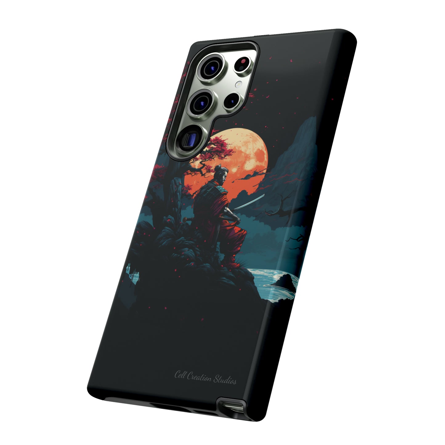 Introducing the "Moonlit Samurai Serenity" Cell Phone Case – Embrace Elegance and Strength -Tough Cases