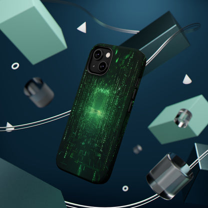 Introducing our "Digital Code Stream" Cell Phone Case – where style meets technology for your device's protection -MagSafe Tough Cases