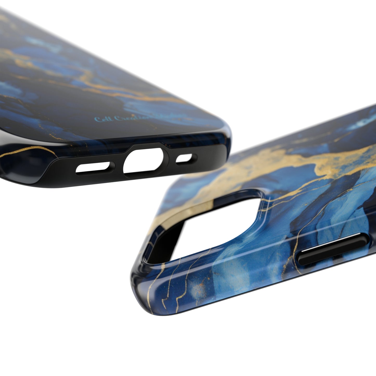 "Azure Elegance Marble" -Tough iPhone Cases