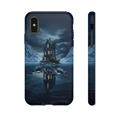 "Mountain Retreat" Winter Lake Cell Phone Cover – Capture the Tranquil Beauty!