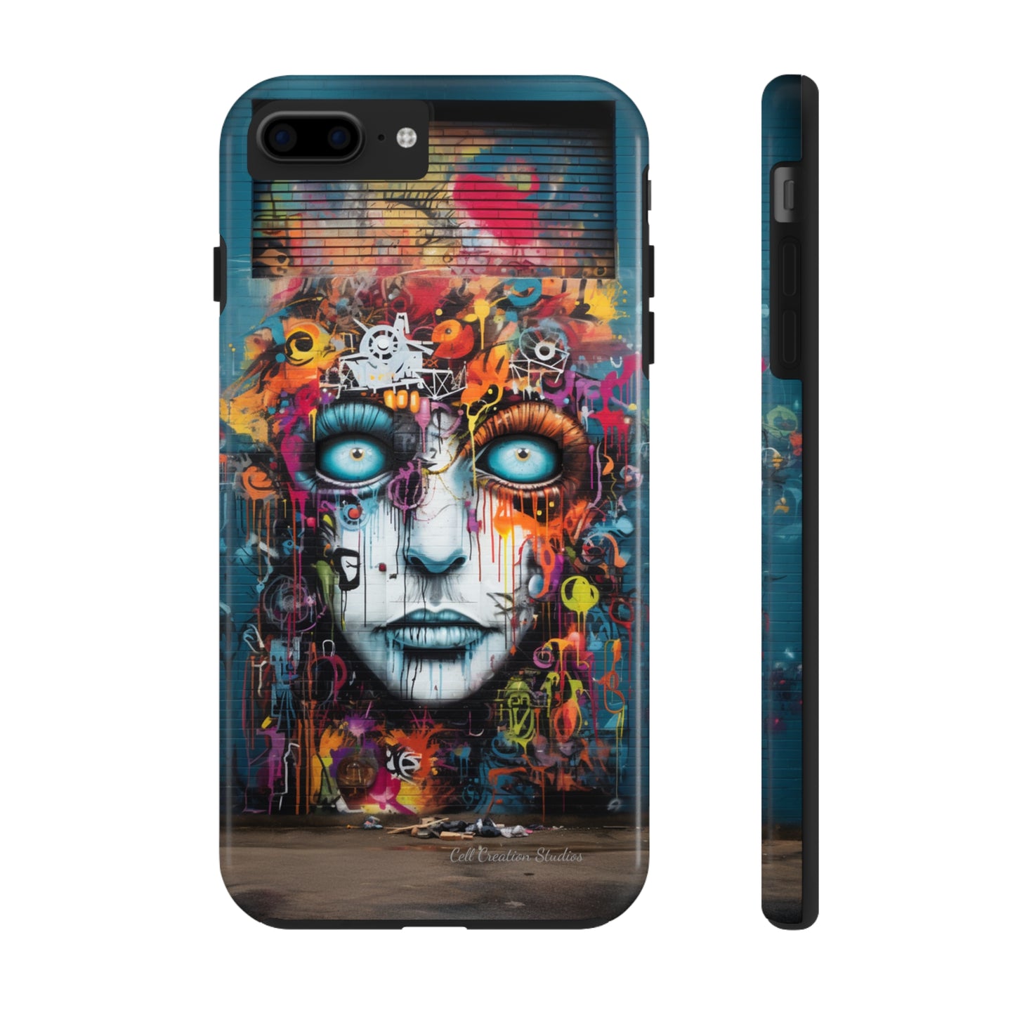 Elevate Your Style with our "Graffiti Face Concrete Wall" Phone Case -Tough Phone Cases