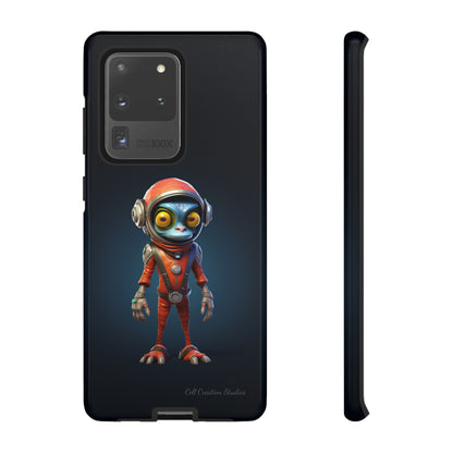 The "AstroGuard" Animated Blue Alien Astronaut Phone Case -Tough Cases