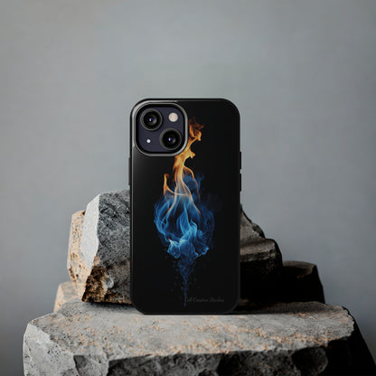 "Elegant Blue and Orange Flame" Phone Case: Ignite Your Style -Tough Phone Cases