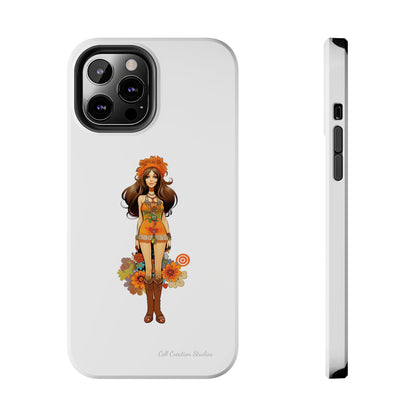 Introducing the "Groovy Hippie Chick" Cell Phone Case – Peace, Love, and Retro Style -Tough Phone Cases